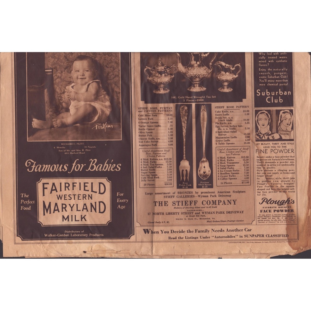 Vintage The Sunday Sun Baltimore April 12 1931 Photogravure Air Carnival Section - Picture 4 of 4